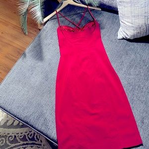 Red body-con corset midi dress❤️‍🔥